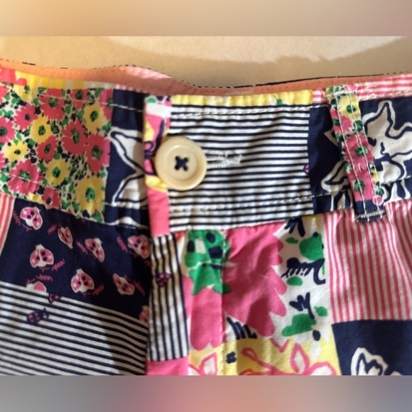 Lilly Pulitzer Callahan Patchwork Shorts Women's 2 Blue Pink Floral Multi 4.5" - Picture 3 of 9